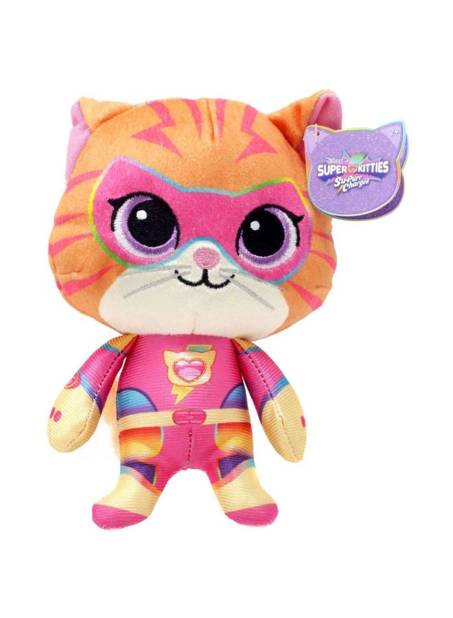 Disney Junior Super Kitties Su-Purr Charged Ginny Small Plush Toy (17.78 cm, Pink/Orange) - Image 1